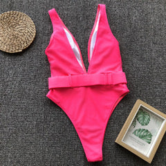 V Neck Full Piece with Belt