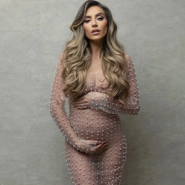 Pearly Mesh Cover-up Dress