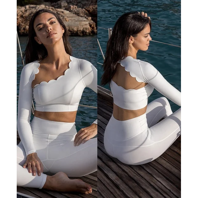 Scalloped Long Wrap Sleeve Set