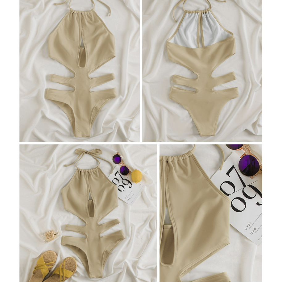 Cutout Halter Fullpiece Swimsuit
