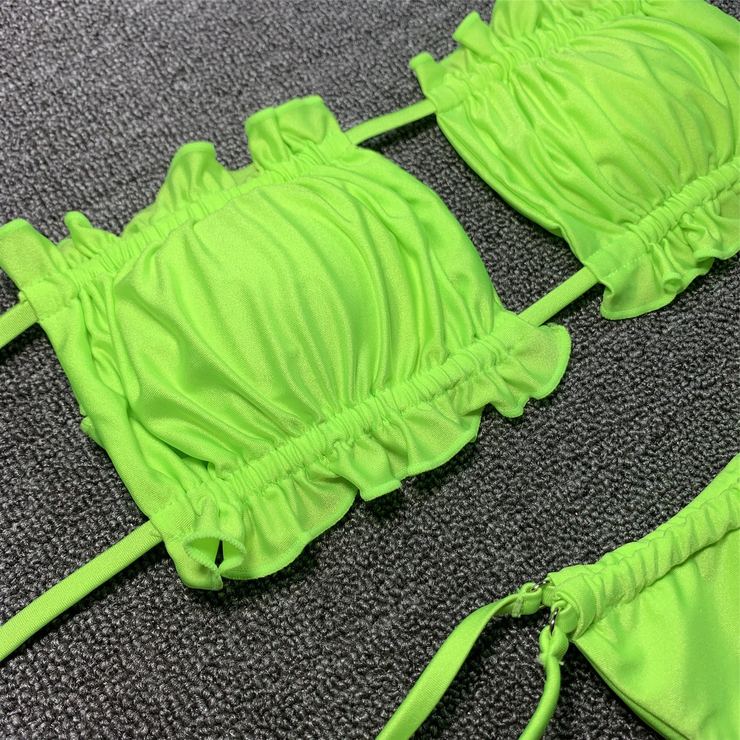 Pleated Boob Tube Bikini