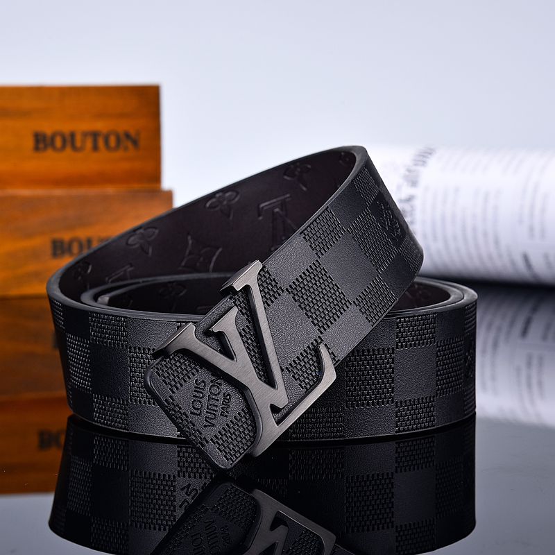 Black LV men's belt