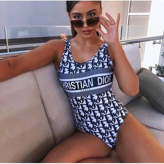 CD Monogram Print Reversible One Piece