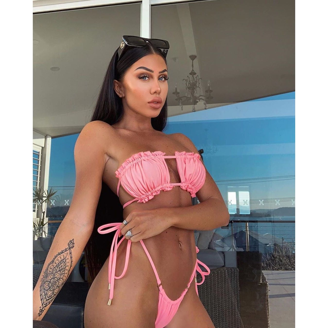 Pleated Boob Tube Bikini