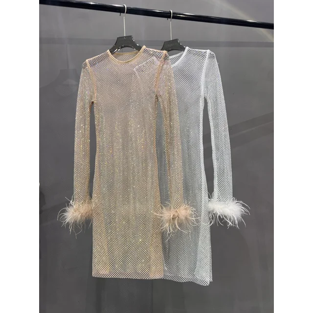 Diamanté Long sleeve dress