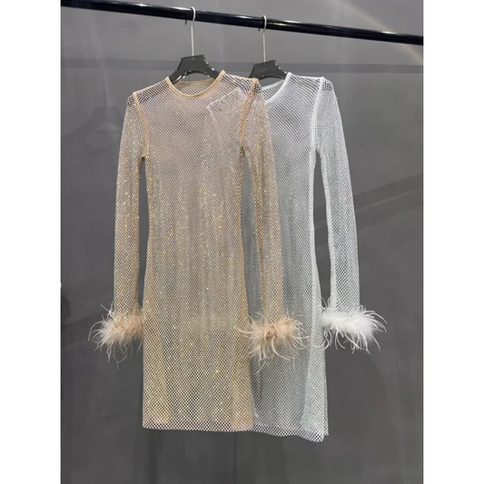 Diamanté Long sleeve dress