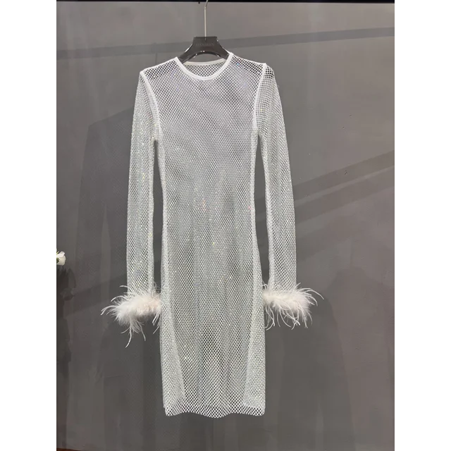 Diamanté Long sleeve dress