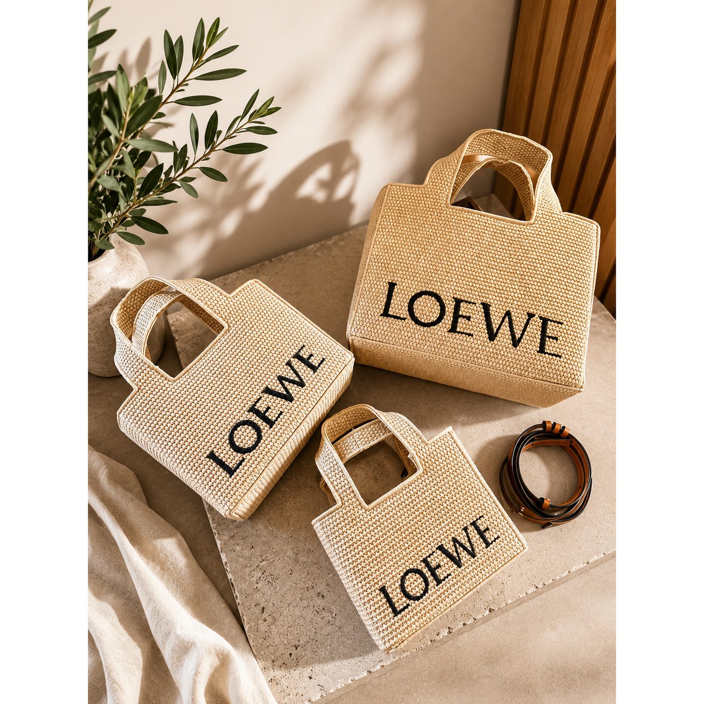 LWE Raffia beach bag